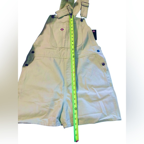 Dickies Women's Duck Bib logo citron green Shortalls size XL new - Picture 3 of 4